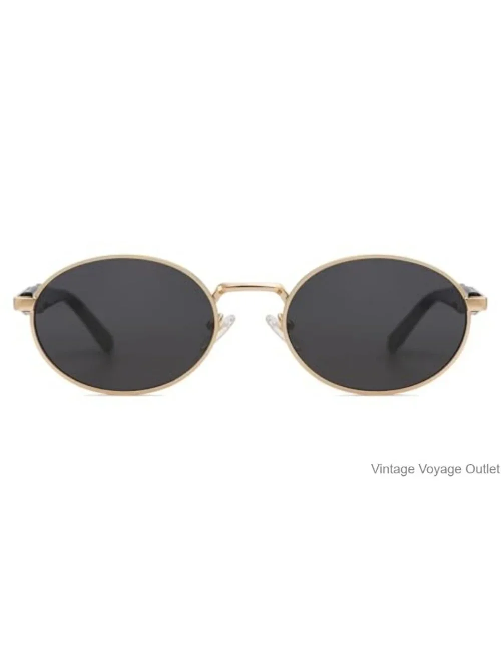 Retro Oval Sunglasses for Women Men, Metal Frame, UV400 Protection, Ideal for